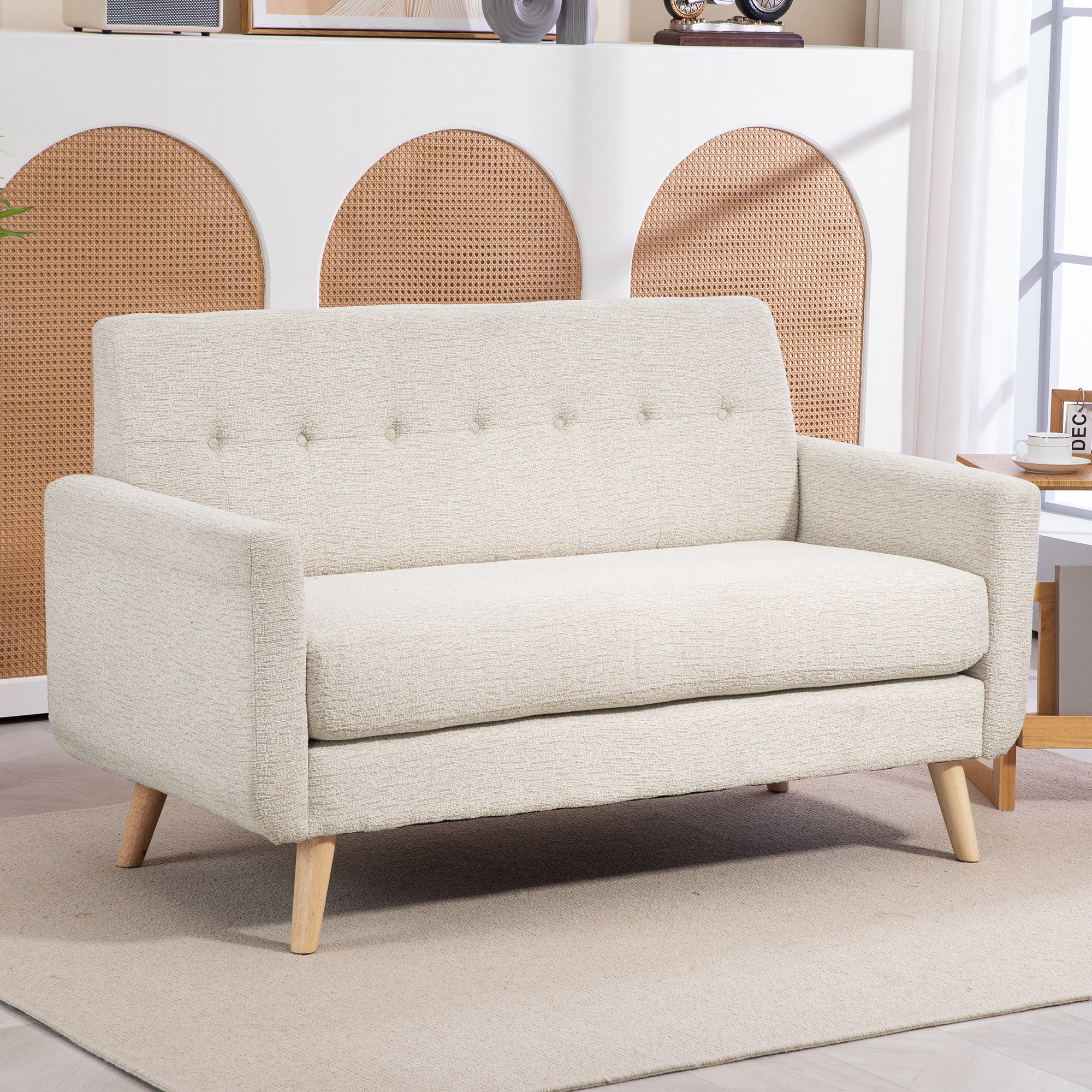 2 vietų sofa, smėlio, 134 x 71 x 82 cm - Image 2