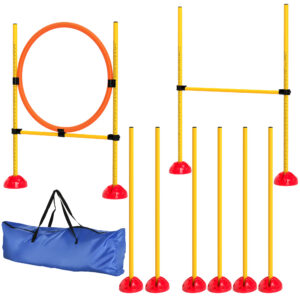 Koera agility-komplekt, 3-osaline, kollane ja oranž, plastmass