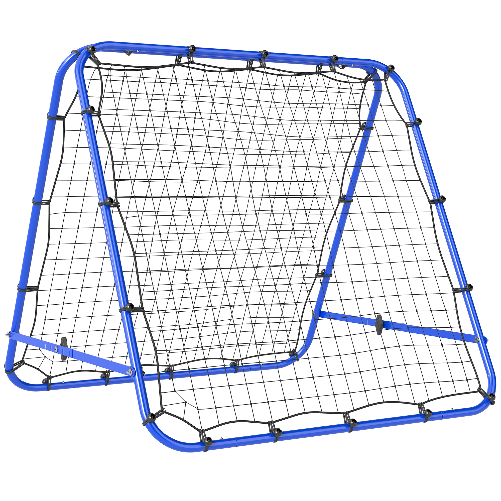 Kaksipuolinen jalkapallon rebounder säädettävällä kulmalla, sininen, 100 x 68-95 x 90 cm