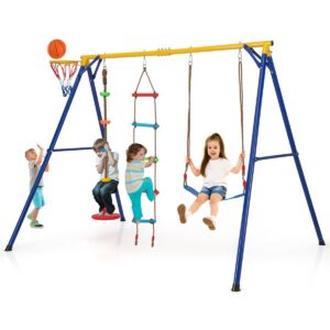 4-in-1 laste kiik, kuni 299,4 kg, kollane / sinine