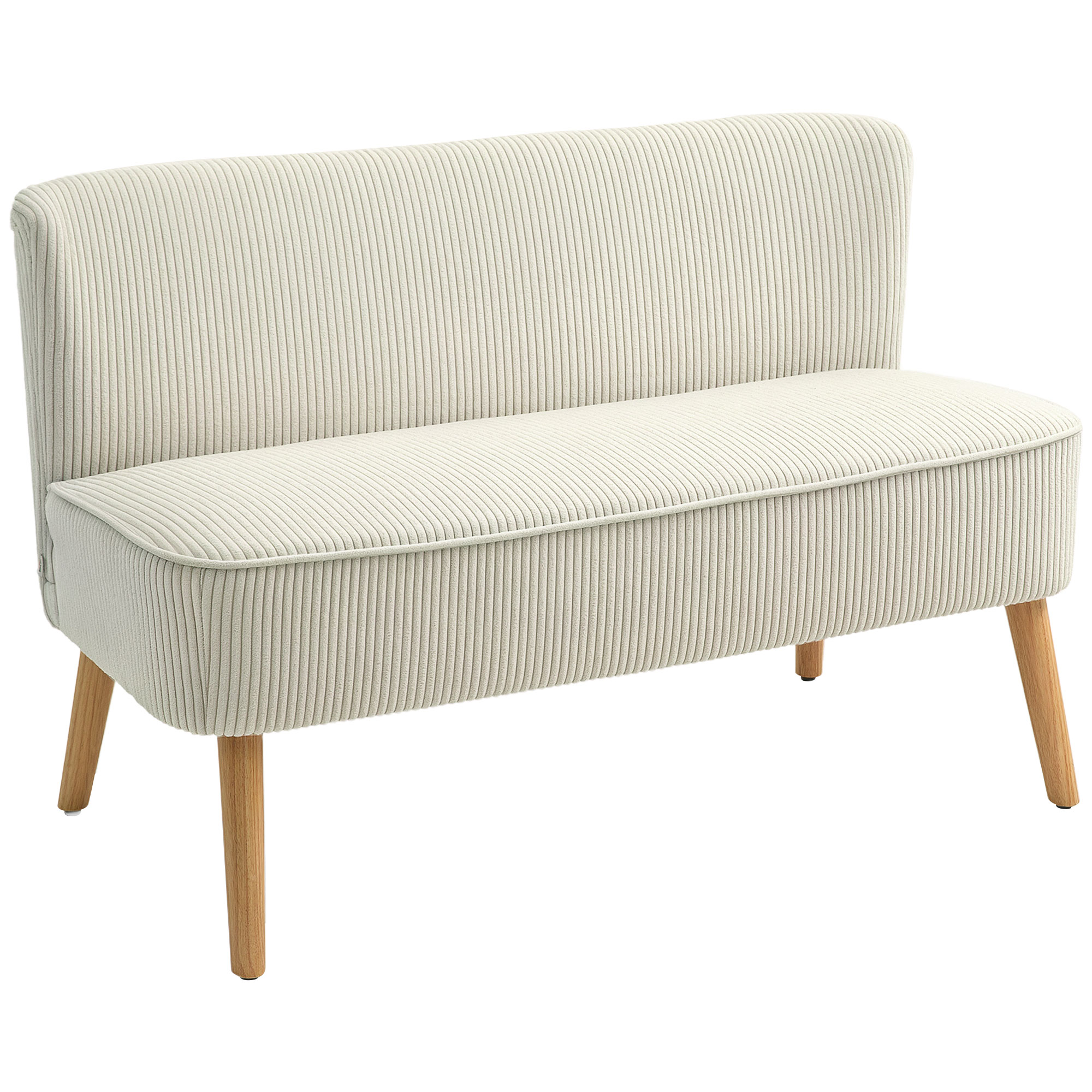 2 vietu sofa, mīksts polsterējums, viegli kopjams pārvalks, līdz 150 kg, 117 x 56,5 x 77 cm, krēmīgi balta