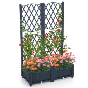 Hall PE Ronitaimede Lillekast Trellisega 80x40x122 cm