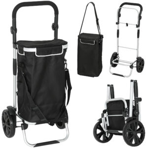 3-in-1 ostutrolley, kokkupandav, 40 l, must, kuni 25 kg