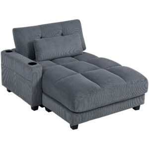 Sofa-voodi padjaga, tumehall, 147 x 114 x 86 cm