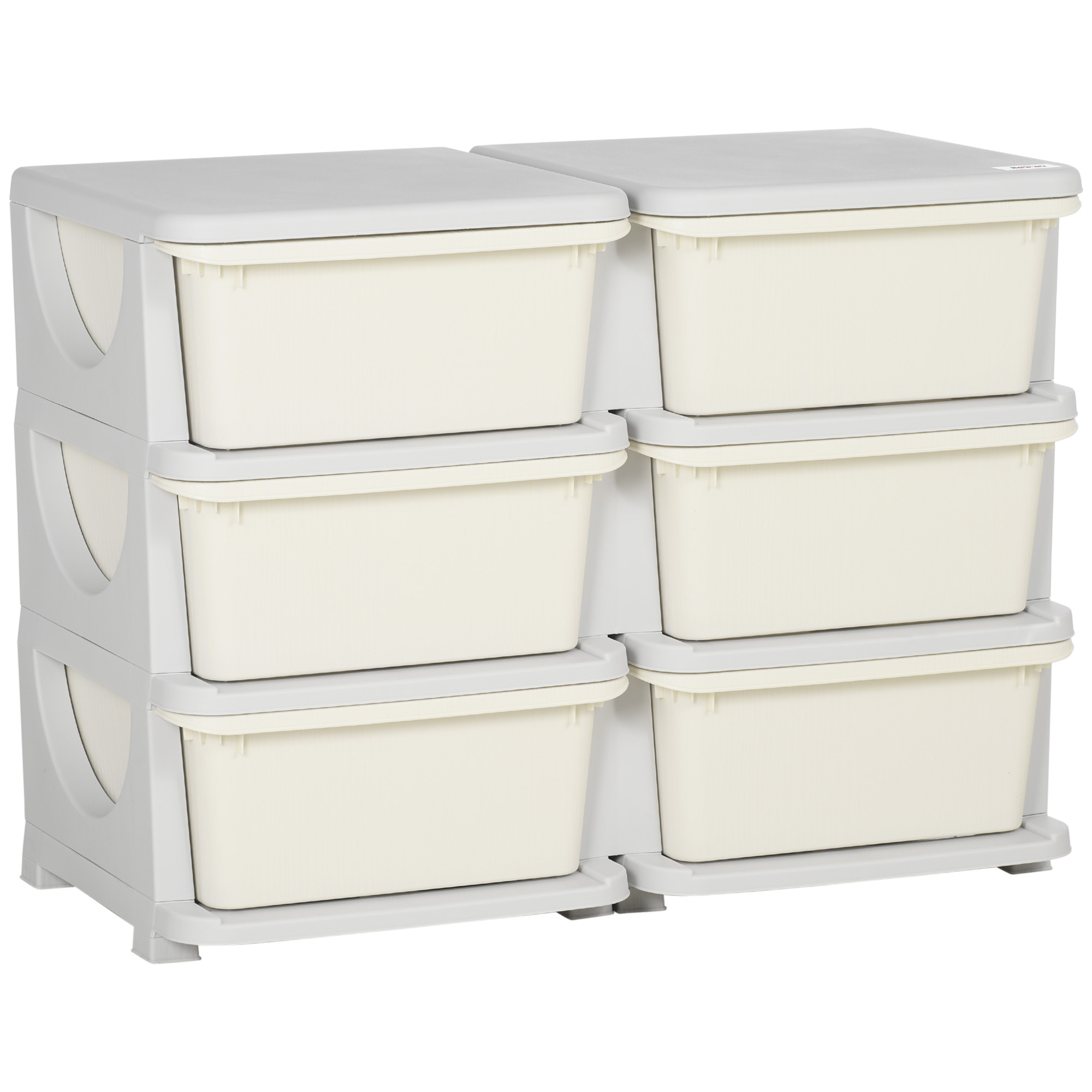 Laste mÃ¤nguasjakast 6 sahtliga, kreemvalge, 75 x 37 x 56,5 cm