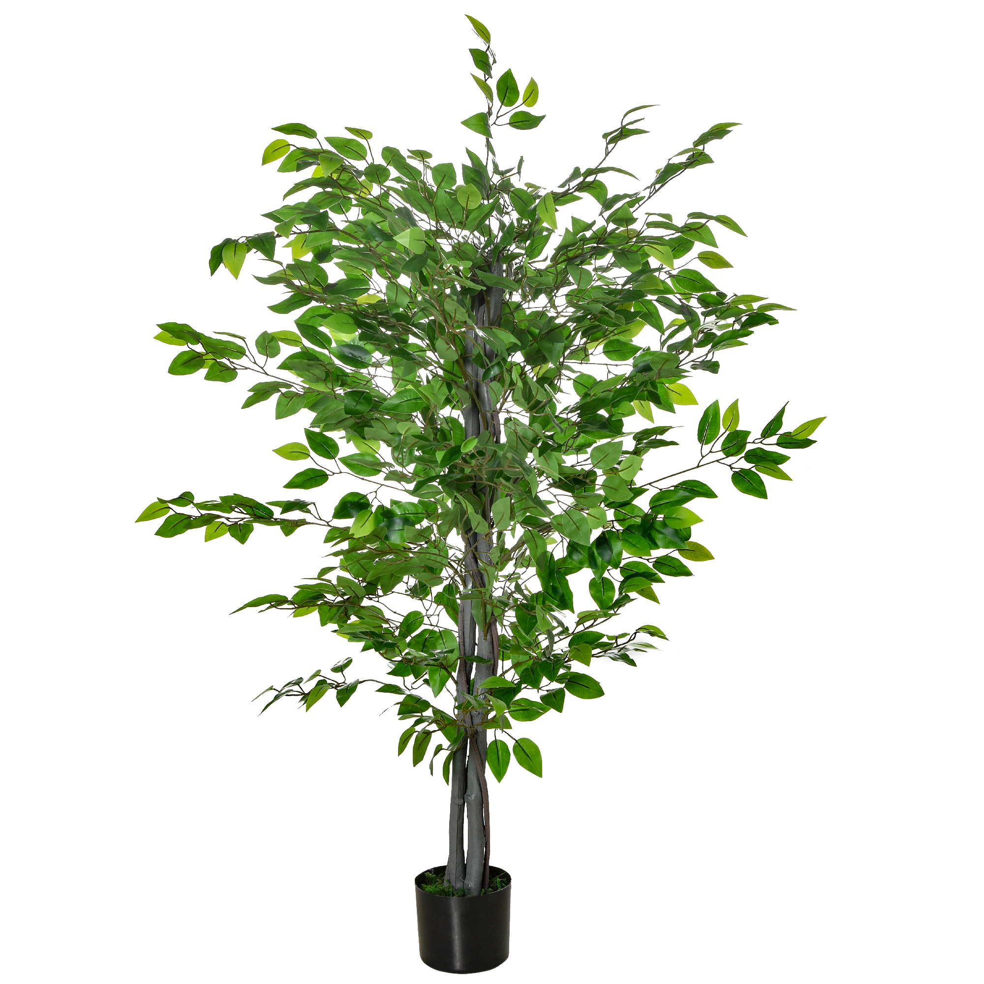 Tekofikus, vihreä, 135 cm, muovia, sementtiruukussa