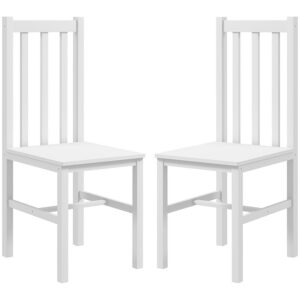2 tk söögitoolide komplekt, männipuit, valge, 47,5 x 38,5 x 99 cm