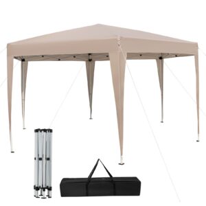 Regulējams sešstūra nojume 400x348cm haki krāsā