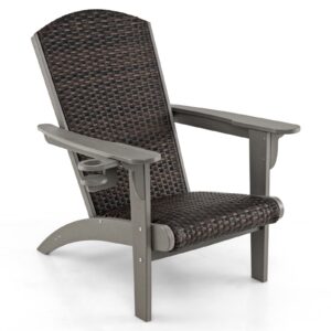 Patio Adirondack HDPE lamamistool, hall rattanistmega