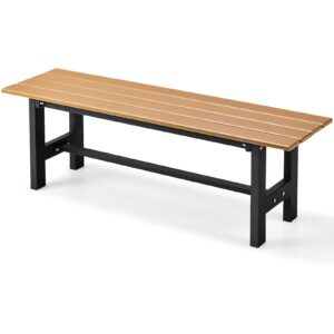 Lauko kėdė ruda su HDPE sėdyne, 120 × 35 × 40 cm