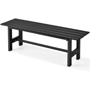 Lauko kėdė juoda su HDPE sėdyne, 120 × 35 × 40 cm