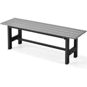 Lauko kėdė 120 × 35 cm su vyrių ir plastiko danga, pilka