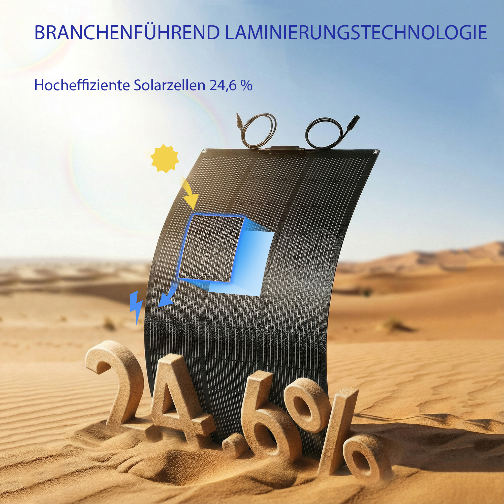 Kannettava aurinkopaneeli 100 W 18 V, musta, 98,5 x 58 x 2,2 cm - Image 4