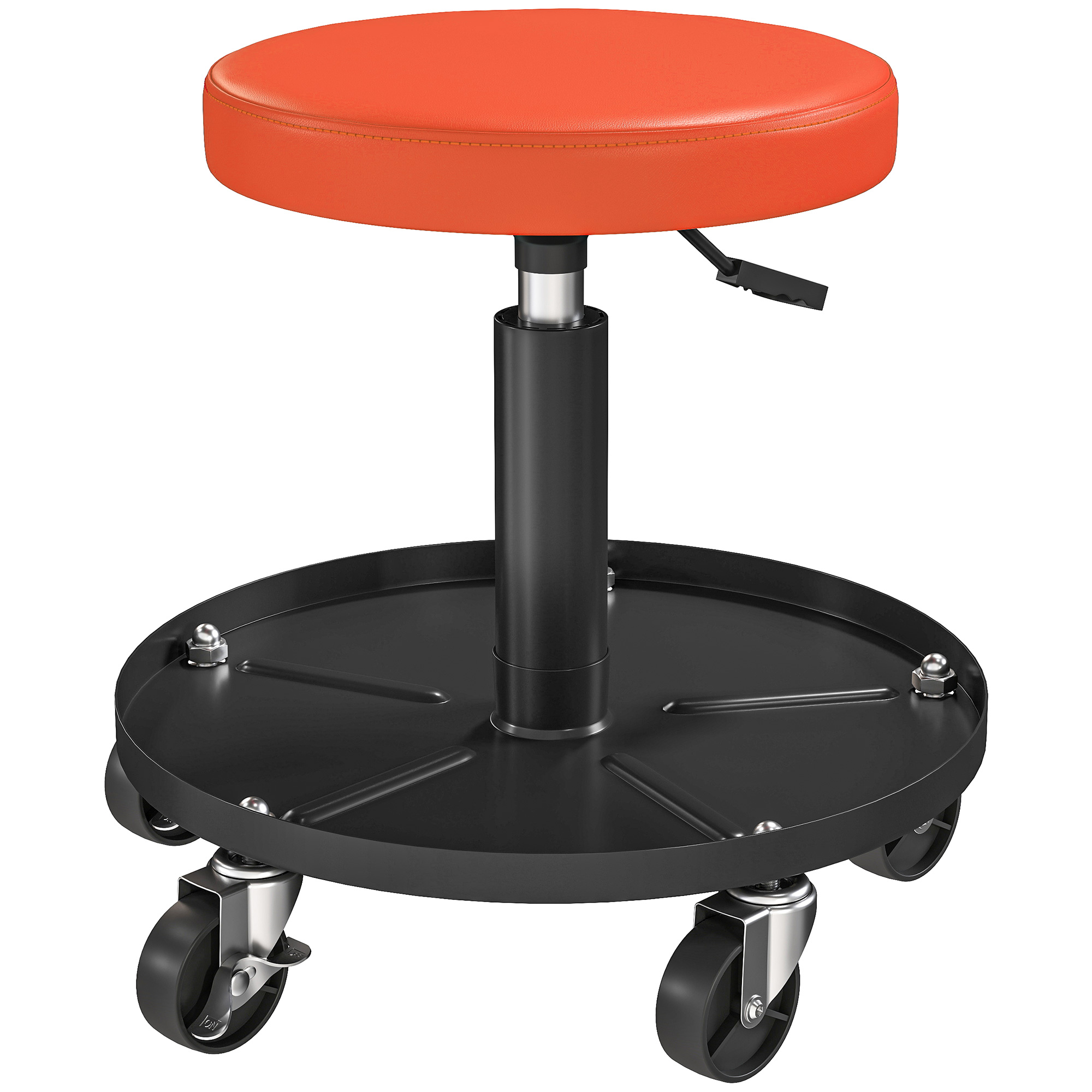 Töötaburet ratastel, oranž, 38-50 cm, kuni 135 kg