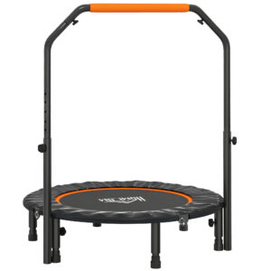 Kokkupandav fitness-trampoliin reguleeritava käepidemega, Ø102 cm, must