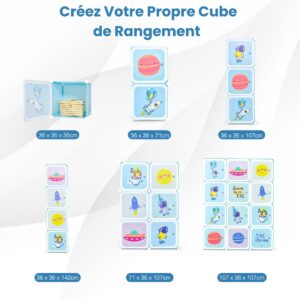 Laste riidekapp 12 kuubiku ja 2 riidepuu sektsiooniga sinine