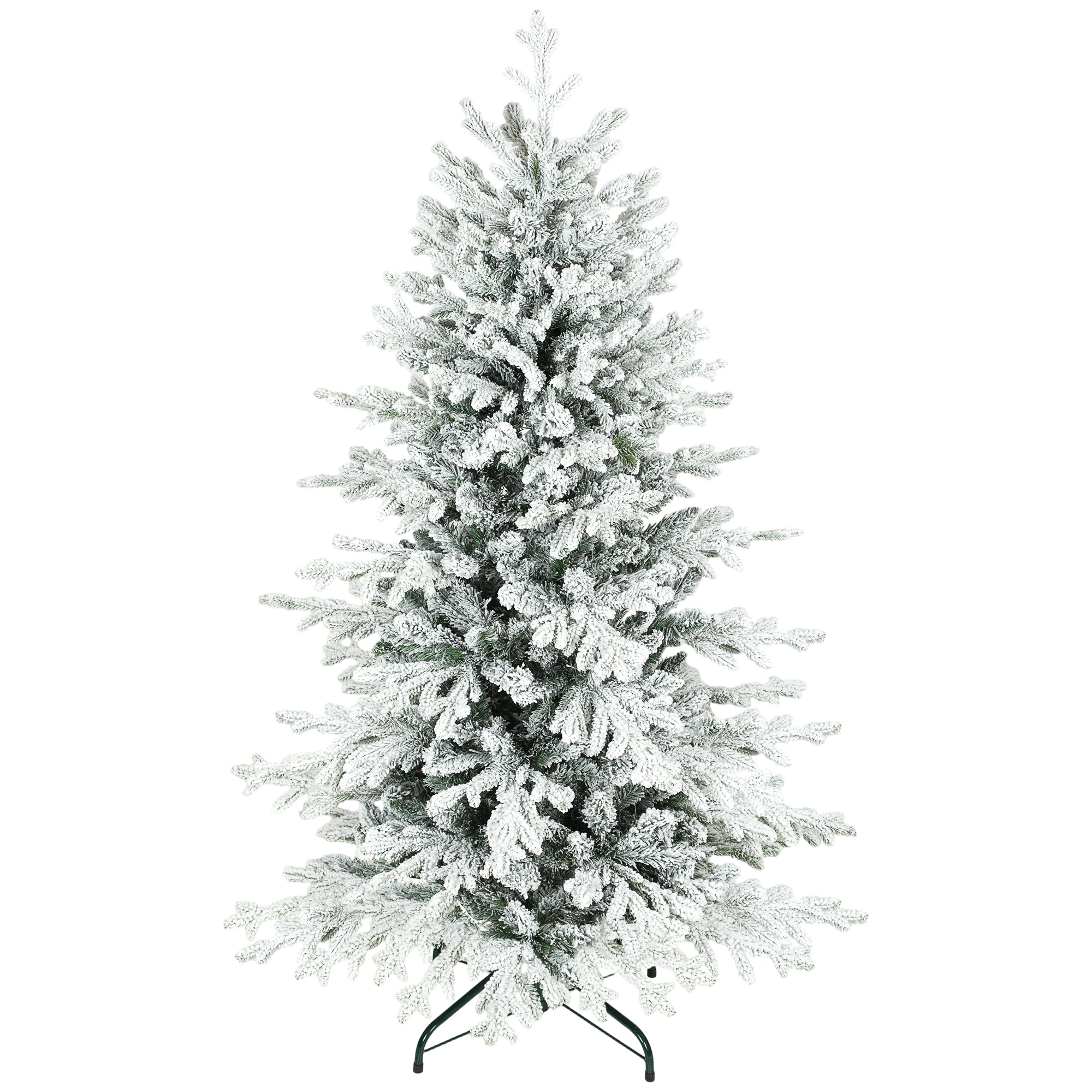 Dirbtinė Kalėdų eglutė, 150 cm, su sniegu, 1162 šakos, sulankstomas metalinis stovas
