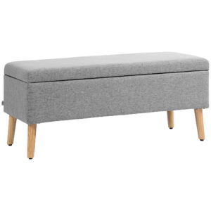 Polsterdatud hoiupink, hall, 110 x 39 x 45 cm