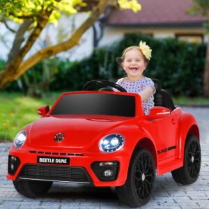 VW Beetle laste elektriauto punane