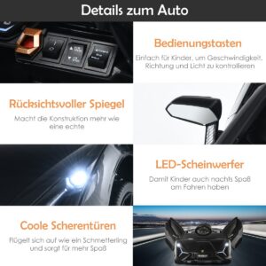 Laste elektriauto 12V puldiga must