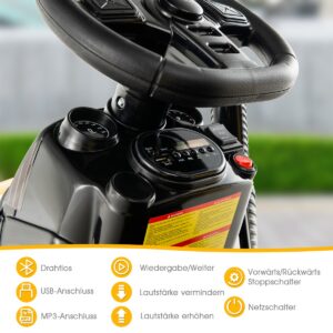 12V laste elektritraktor haagisega kollane