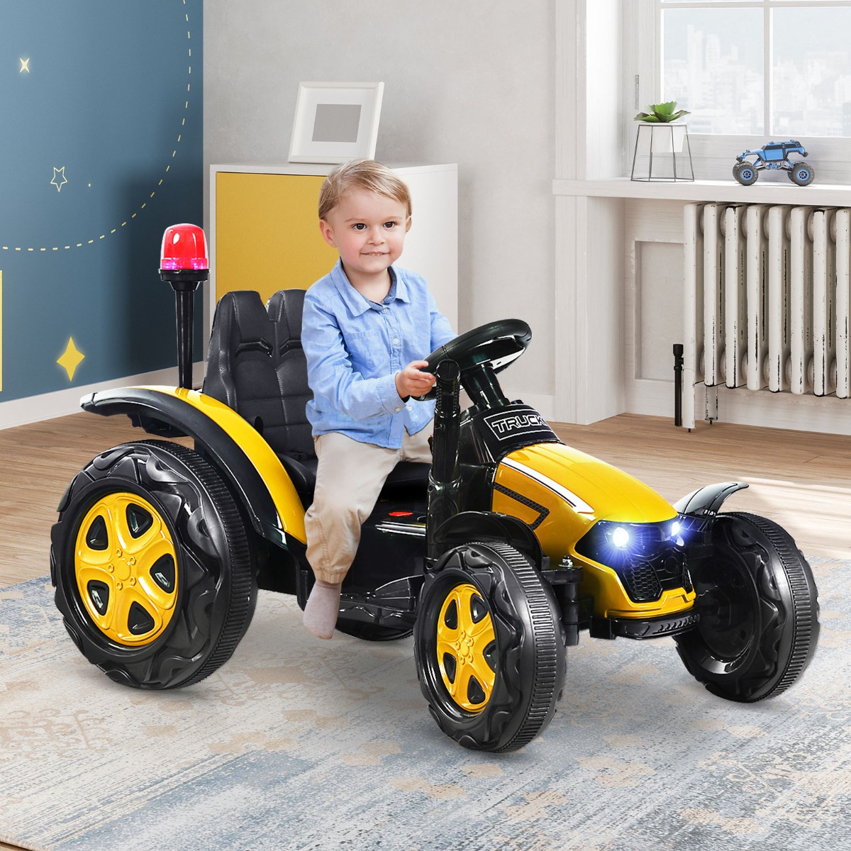 12V laste elektritraktor haagisega kollane - Image 3