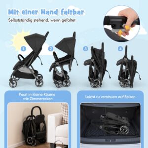 Kerge kokkupandav beebikäru must