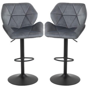 2 tk baaritoolide komplekt seljatoega, hall, 97-117 cm