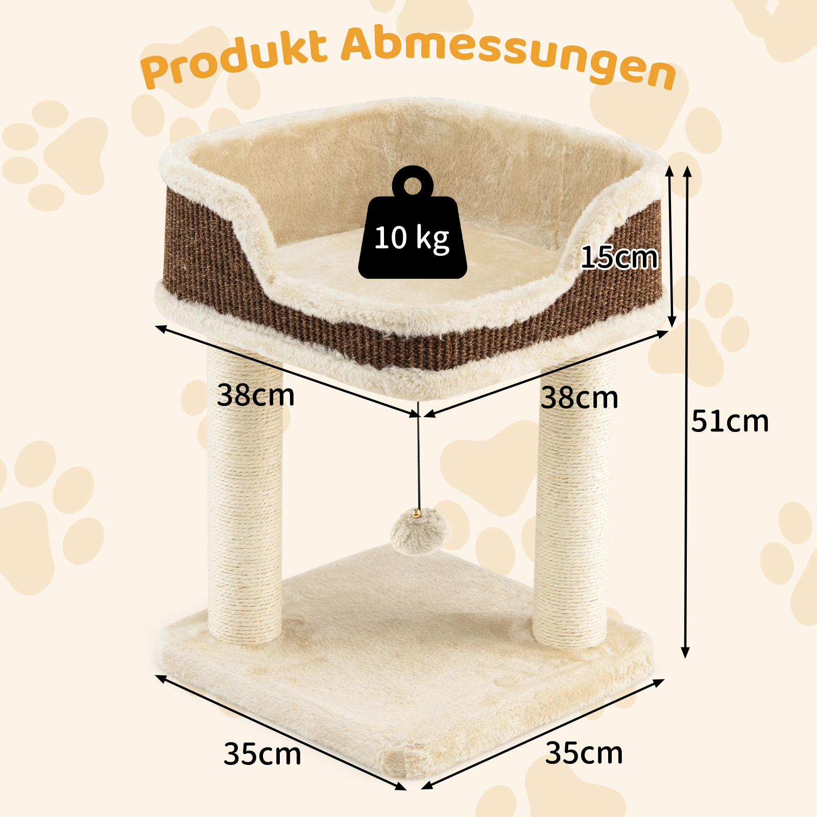 Väike Sisekasutusega Kassipuu Pehme Pesaga ja Sisaliga - Image 3