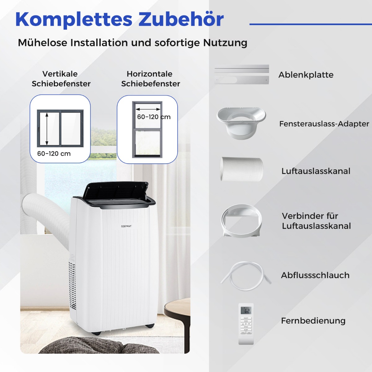 12000 BTU mobiilne kliimaseade koos väljatõmbevoolikuga - Image 4