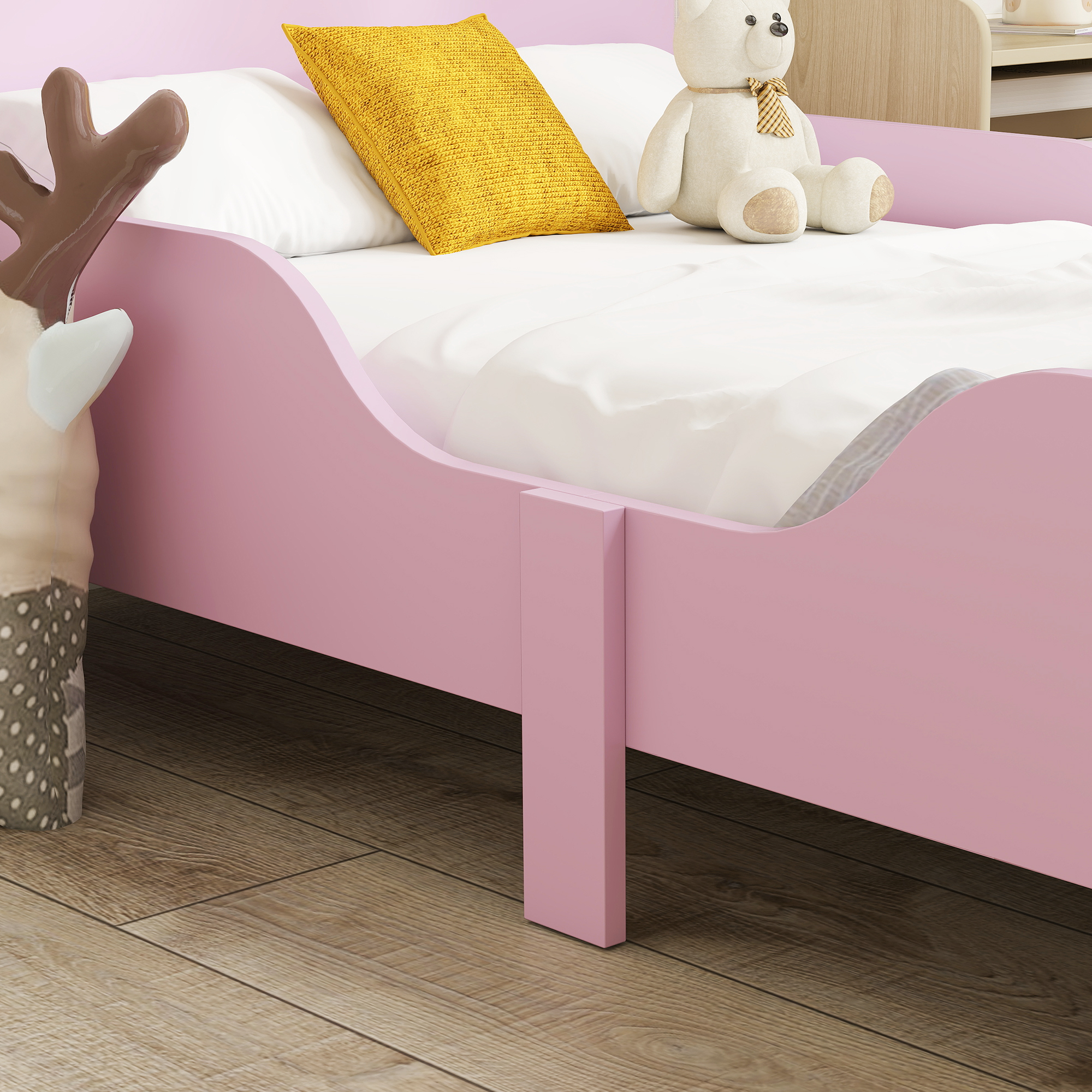 Laste voodiraam, roosa, MDF, 143,5 x 74,2 x 50 cm