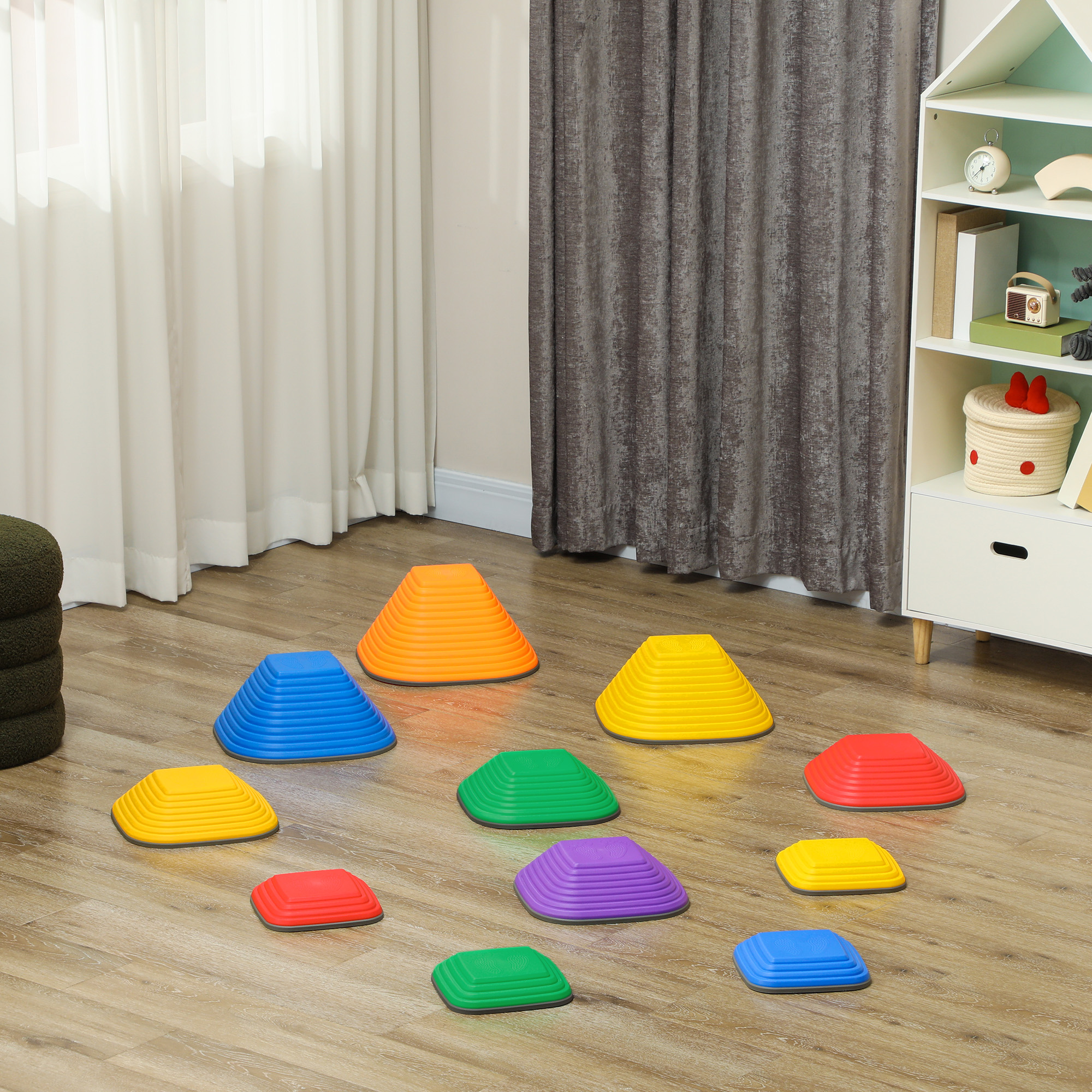 Tasakaaluastmed lastele, 11 osa, libisemiskindlad, mitmevärvilised, plastик, TPR