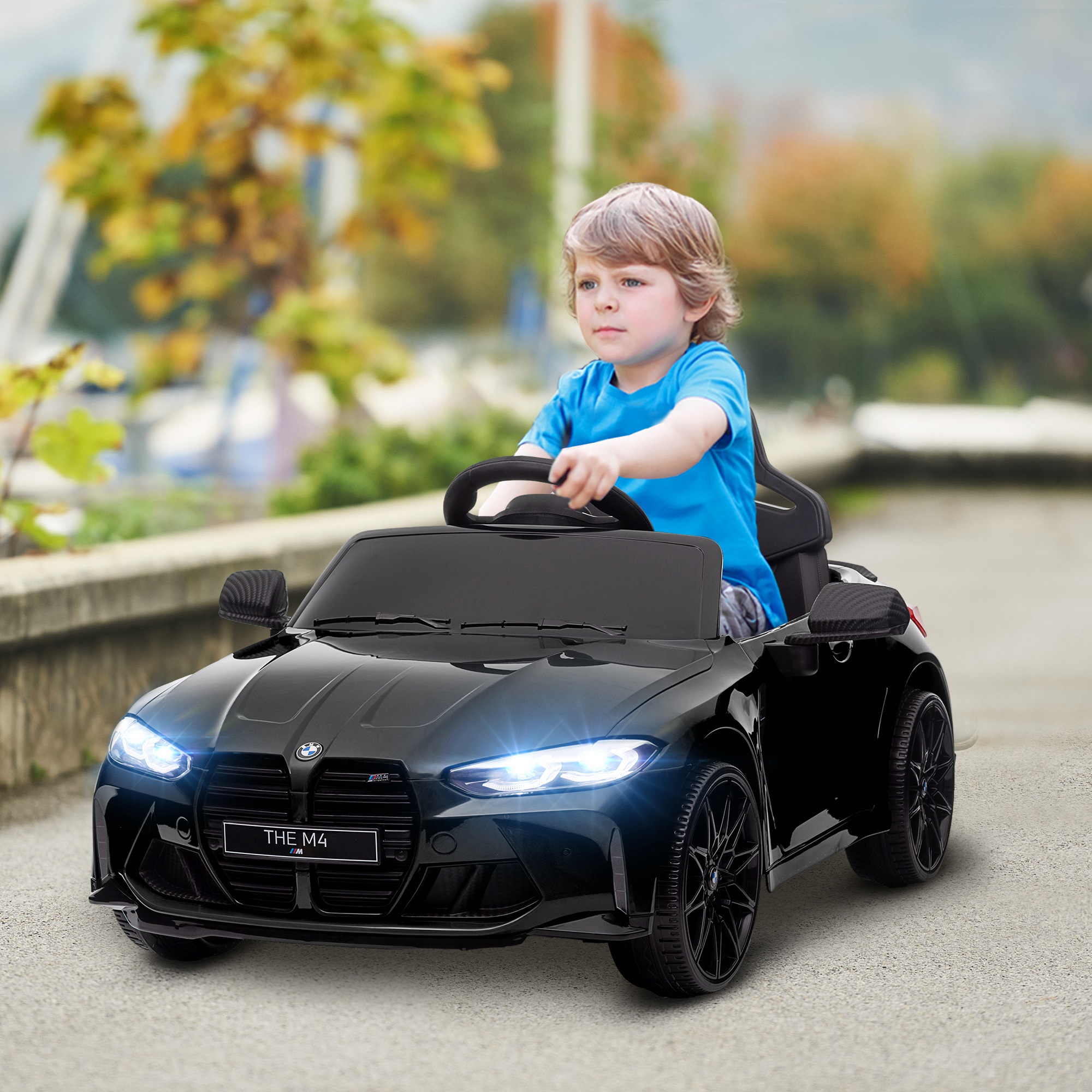 BMW M4 elektriauto lastele, must, 108 x 69,5 x 51 cm