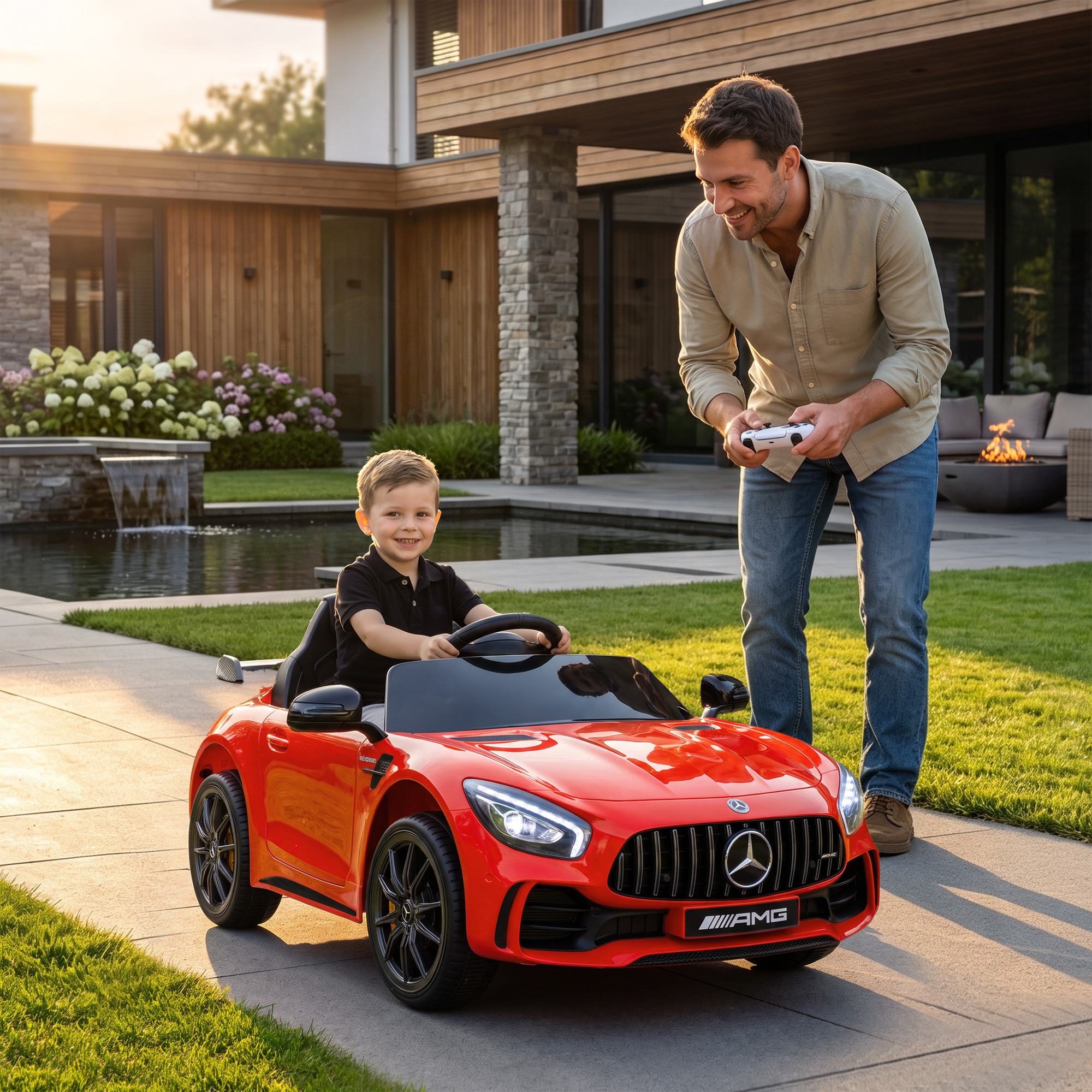 Elektriline lasteauto Mercedes-Benz AMG GTR, punane, 108 x 67 x 46 cm, 12V