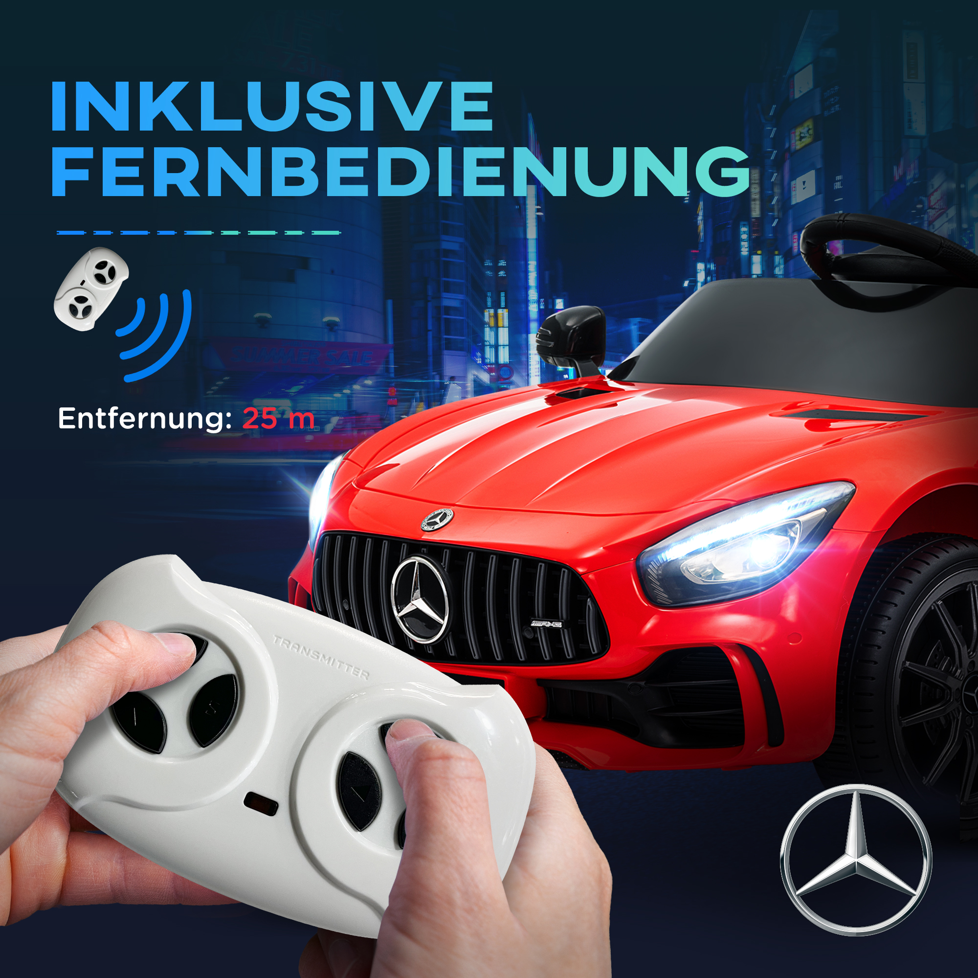 Elektriline lasteauto Mercedes-Benz AMG GTR, punane, 108 x 67 x 46 cm, 12V