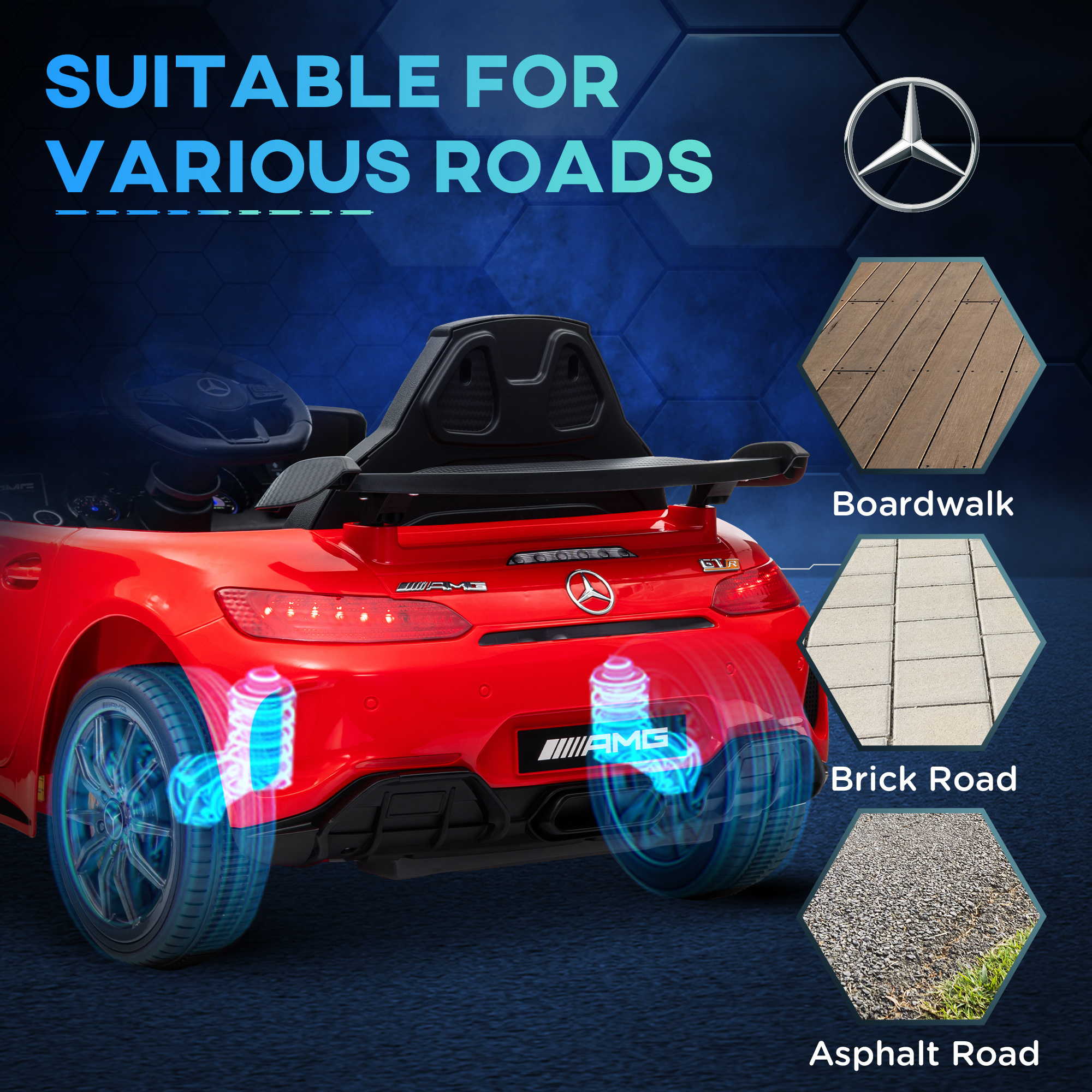 Elektriline lasteauto Mercedes-Benz AMG GTR, punane, 108 x 67 x 46 cm, 12V