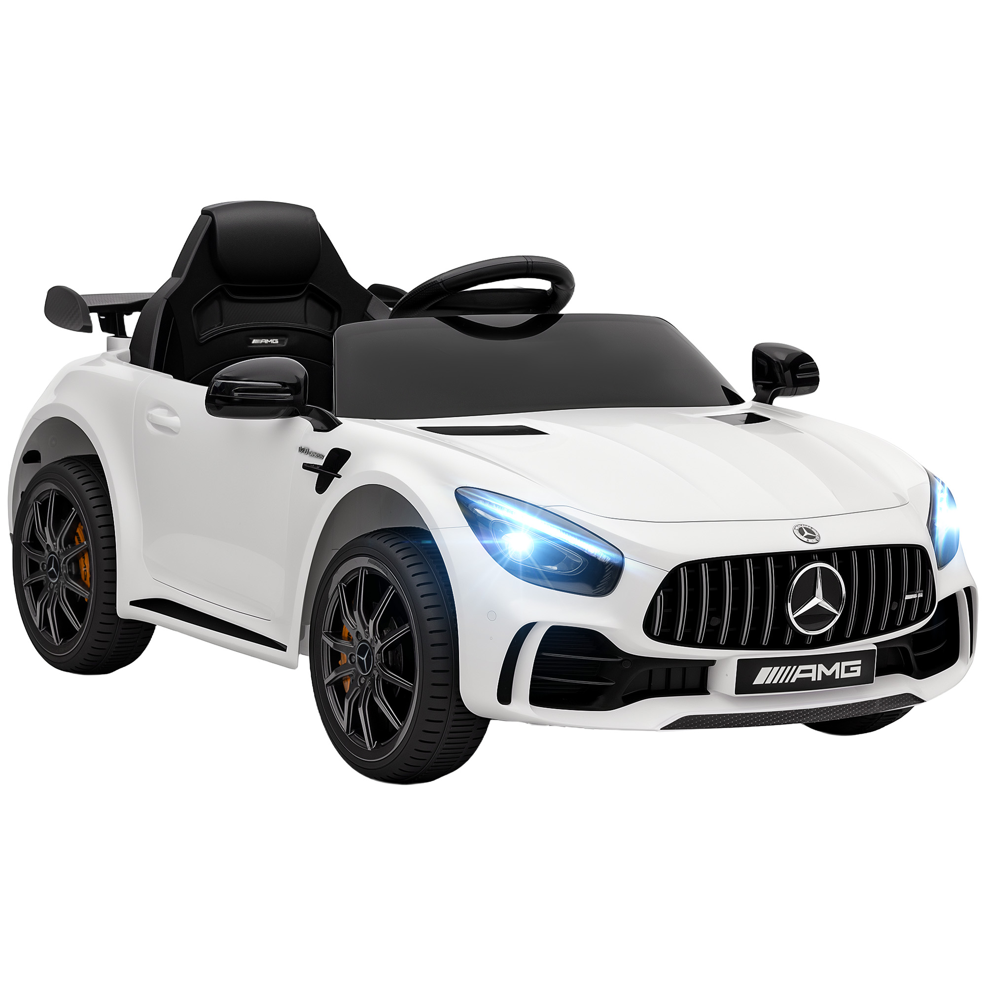 Laste elektriauto Mercedes-Benz AMG GTR, valge, 12 V, 3-5 km/h
