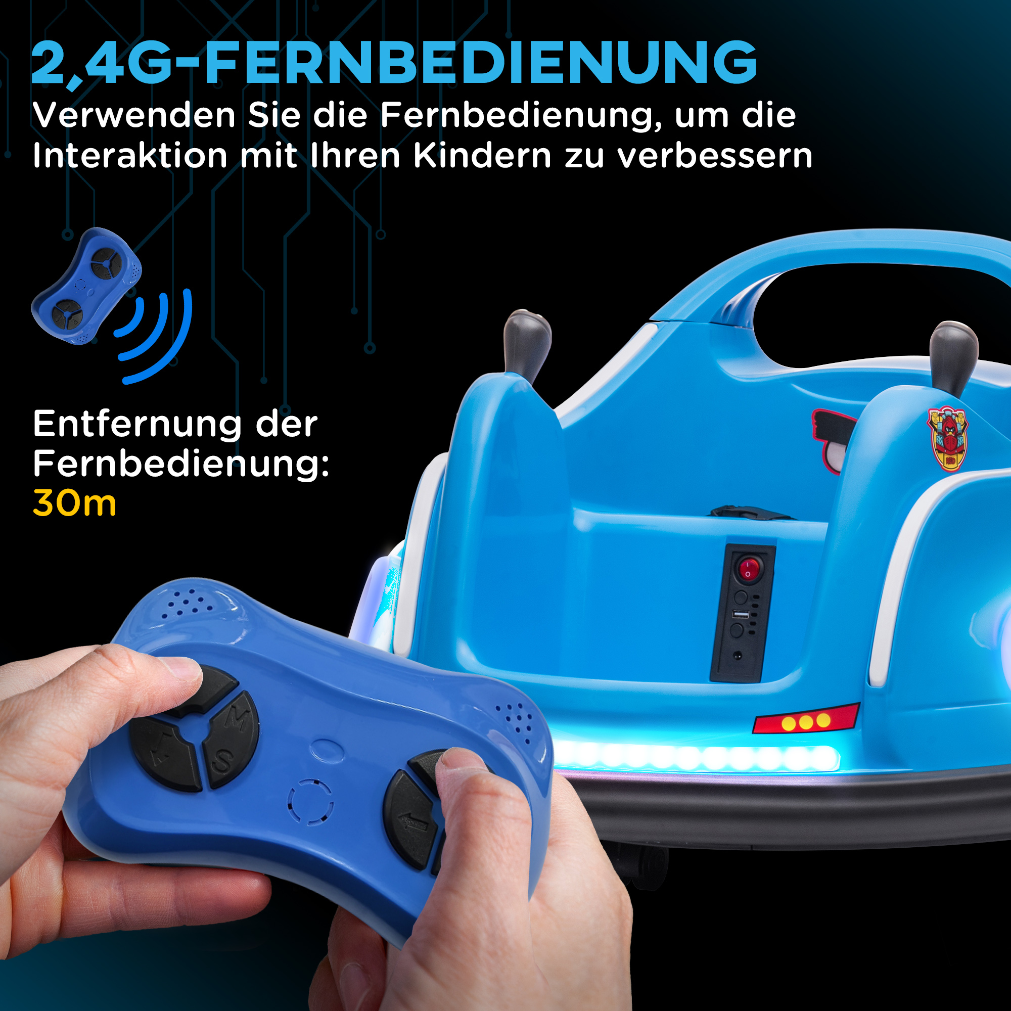 Laste elektriauto Angry Bird, sinine, 73 x 73 x 44 cm