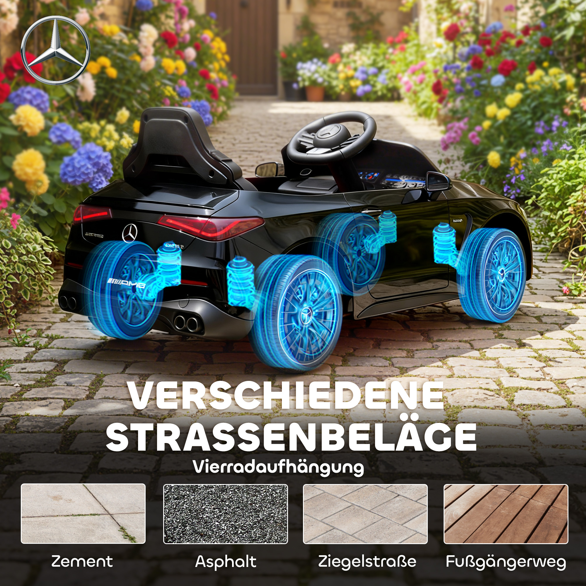 Laste elektriauto Mercedes-AMG disainis, must, 99 x 55 x 43 cm