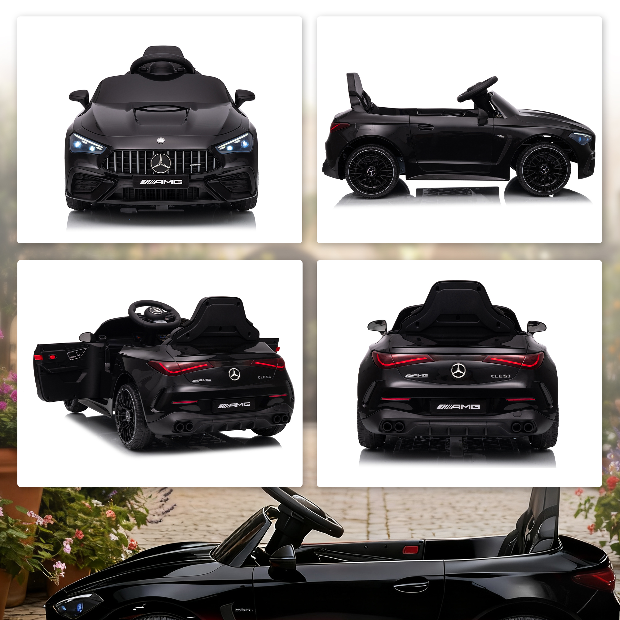 Laste elektriauto Mercedes-AMG disainis, must, 99 x 55 x 43 cm