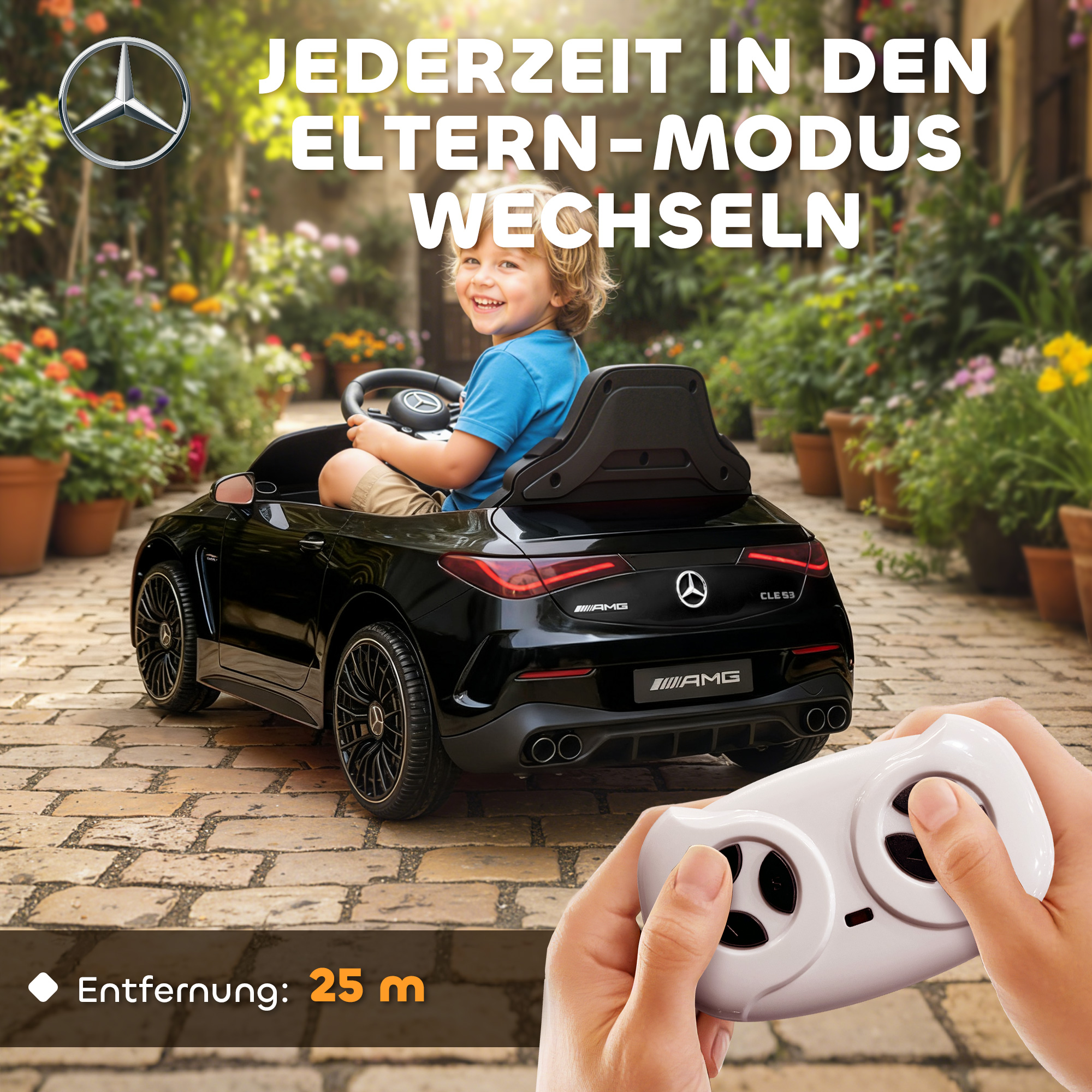 Laste elektriauto Mercedes-AMG disainis, must, 99 x 55 x 43 cm
