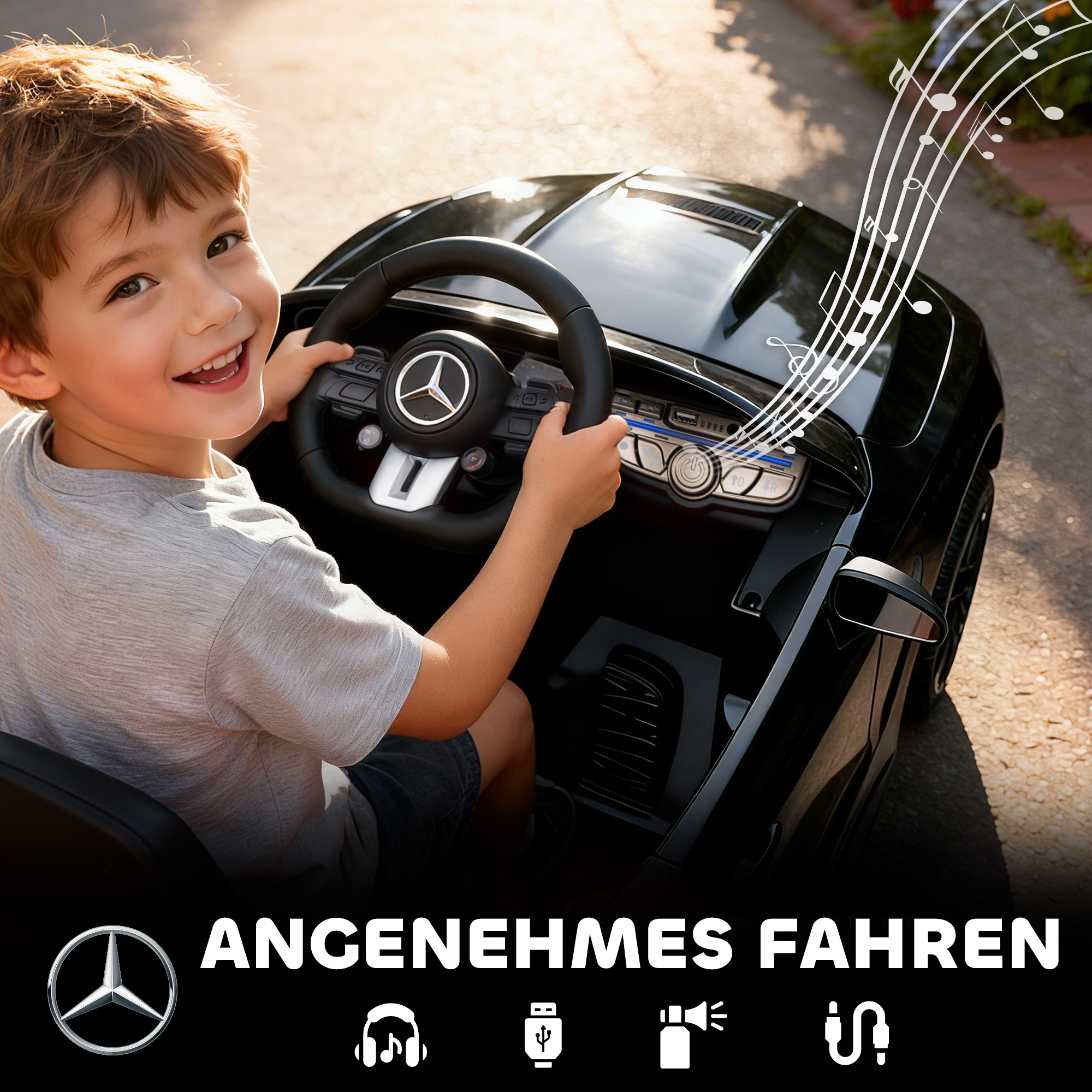 Laste elektriauto Mercedes-AMG disainis, must, 99 x 55 x 43 cm