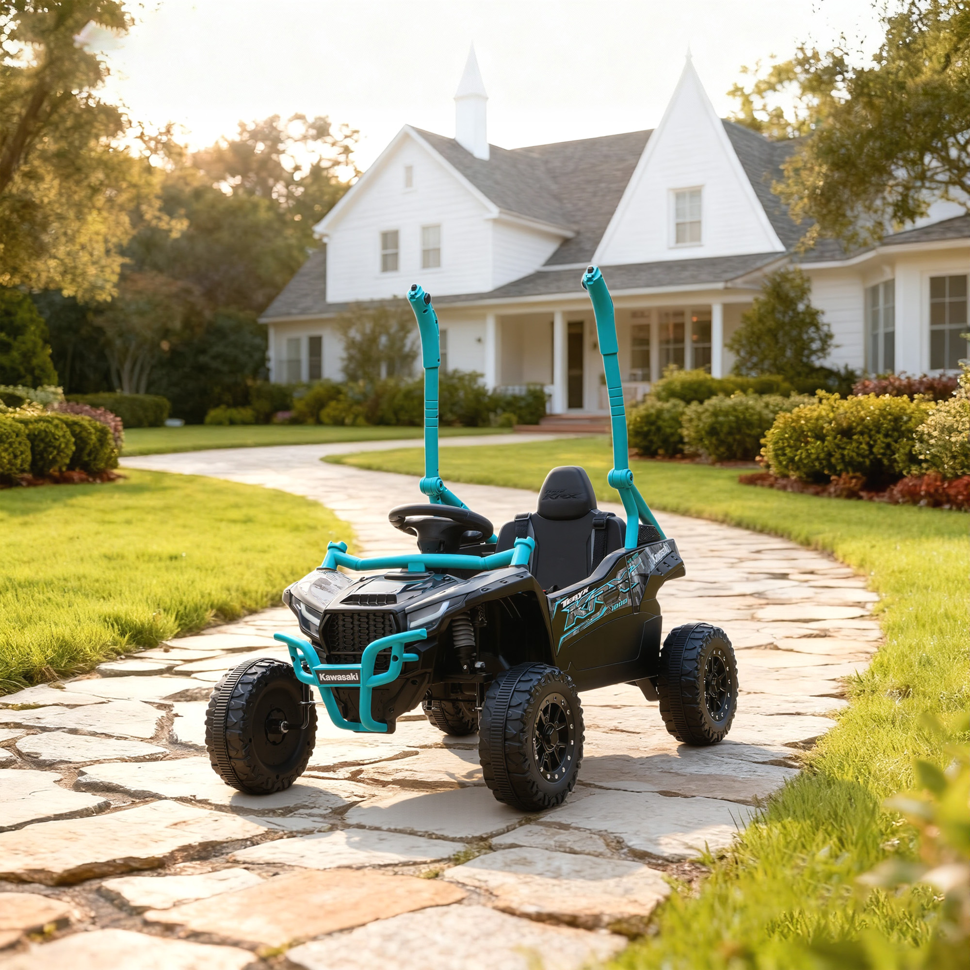 Laste elektriline UTV KAWASAKI TERYX KRX 1000, 12V, sinine, 100 x 64 x 56 cm