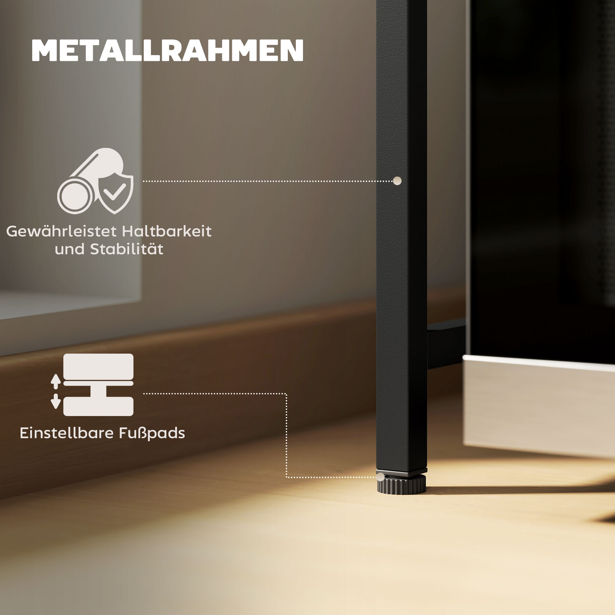 Mikrolaineahju riiul 3 konksuga, pikendatav, metall, must, 39,5–64 x 32 x 47,5 cm