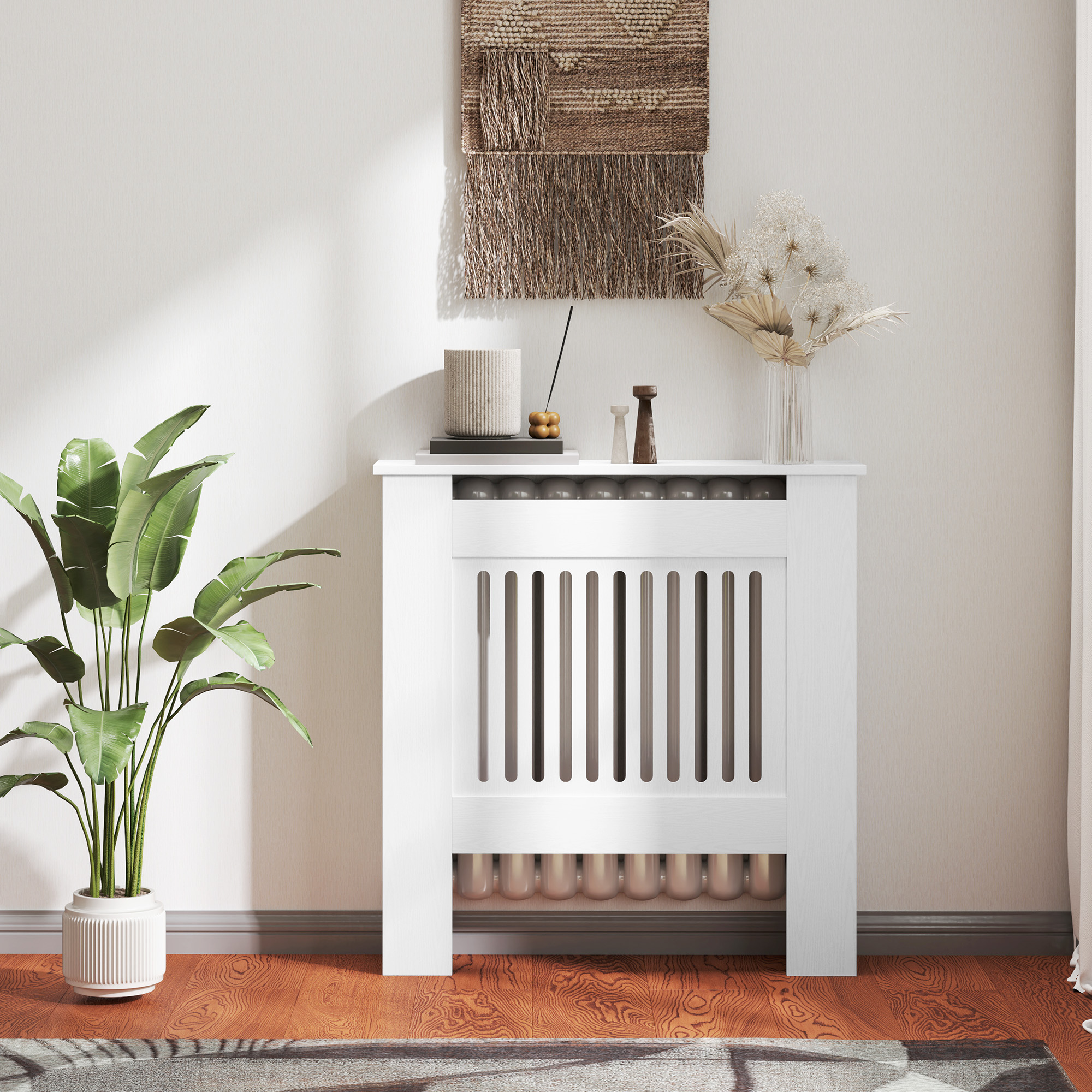 Radiaatori kate, valge, MDF, 79 x 19 x 81 cm