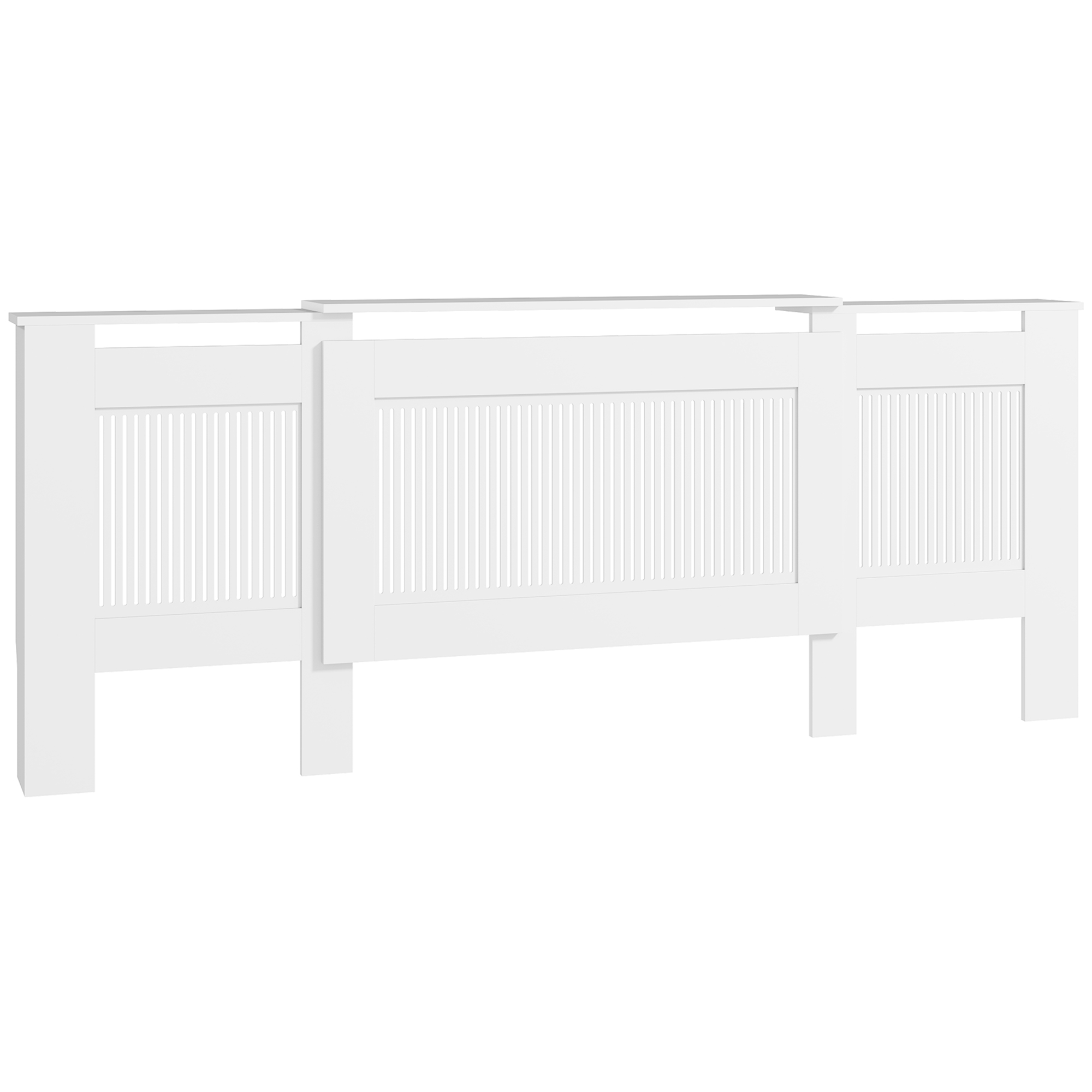 Radiaatori kate, lamellidega, reguleeritav pikkus 125-201 cm, MDF, valge