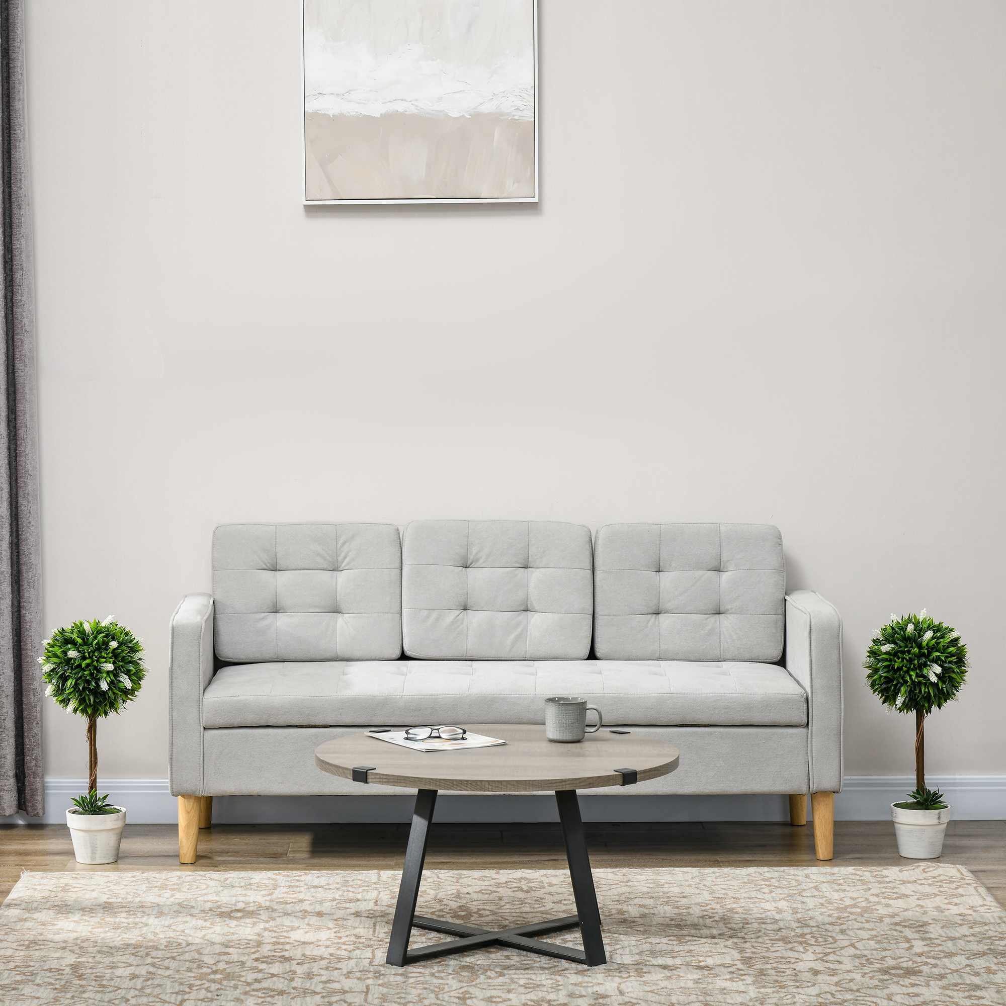 2 tk kunstlikud lavendlipuud, 60 cm, valge