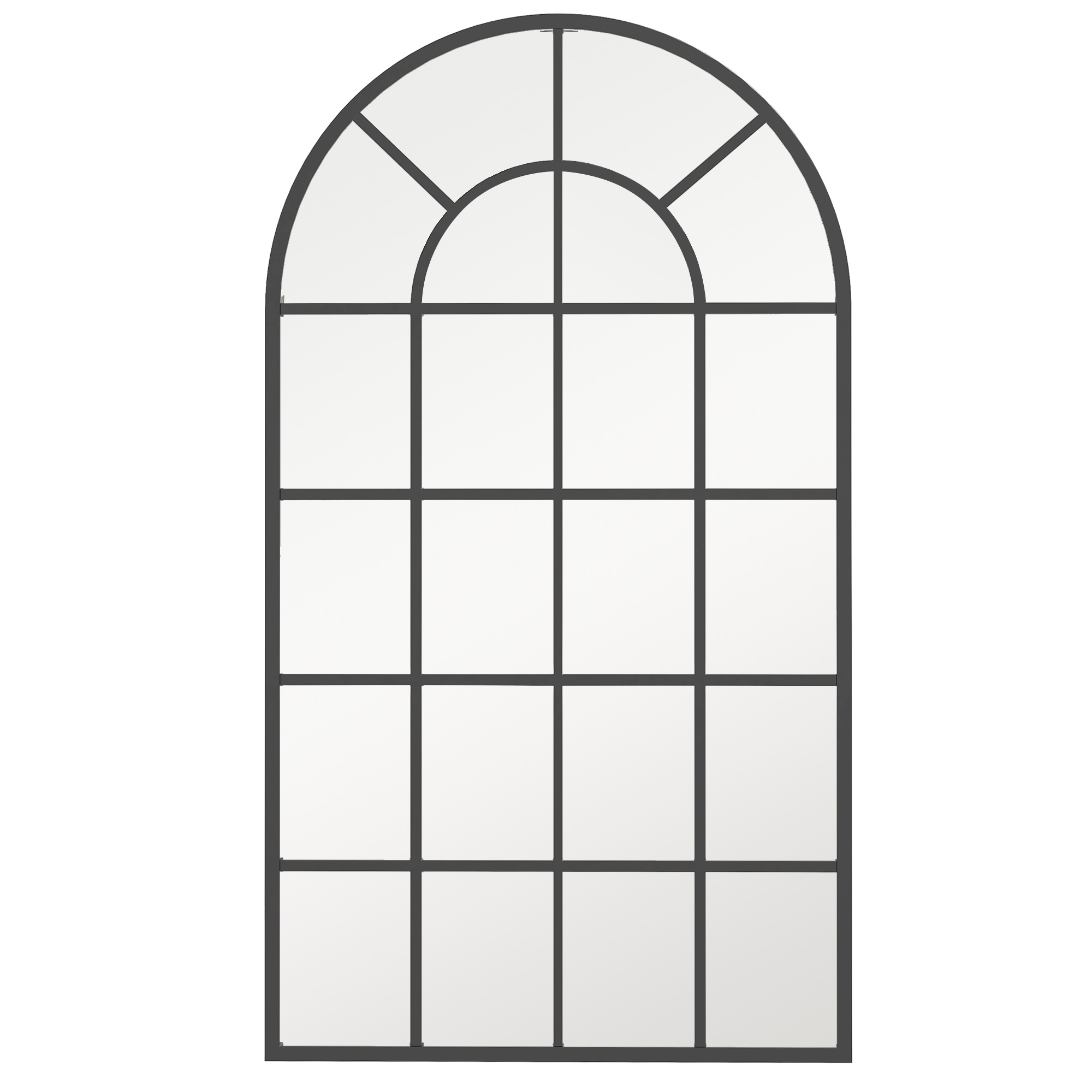 Dekoratiivne seinapeegel, must, 65 x 2,5 x 110 cm