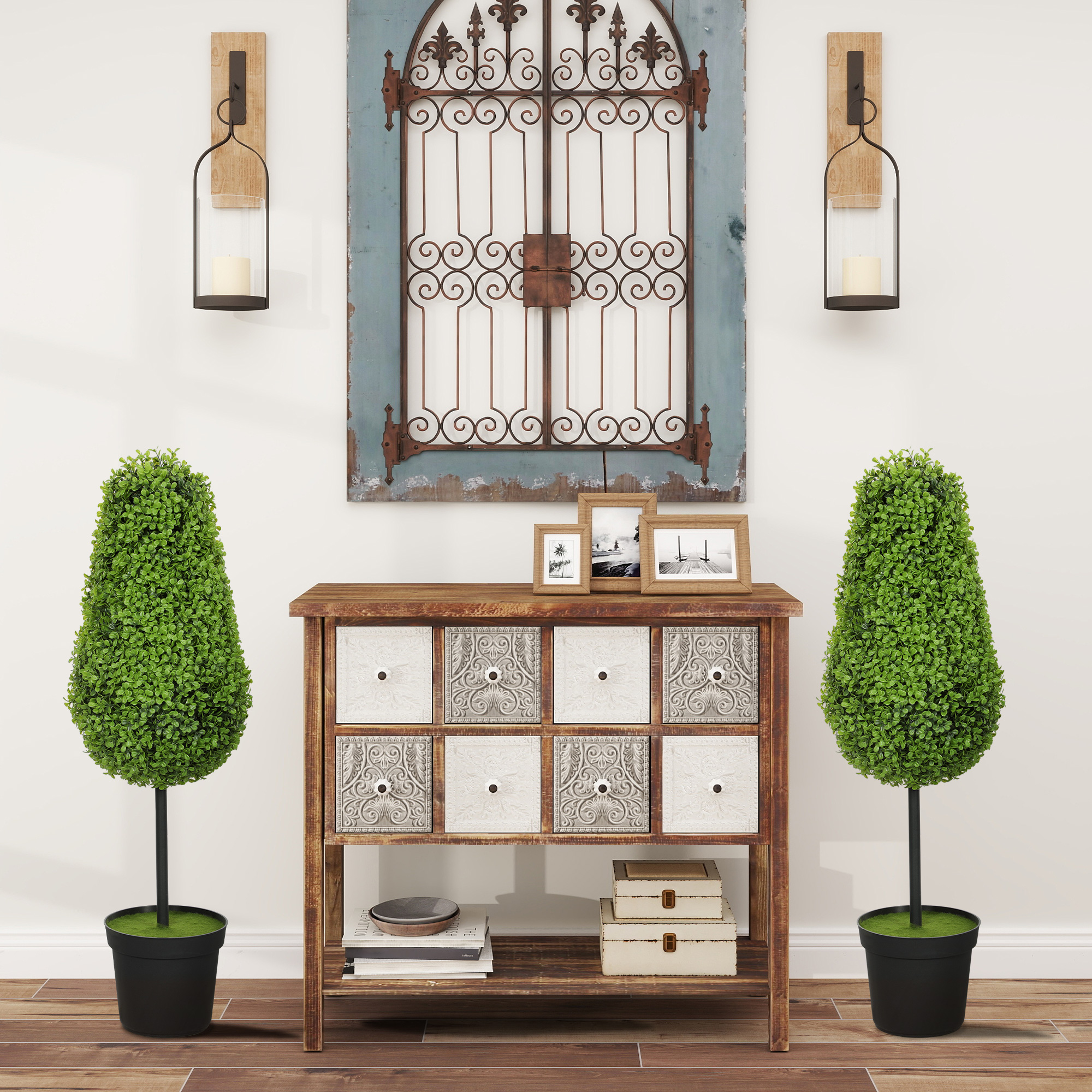 2-osaline kunstpuu komplekt, 90 cm, roheline