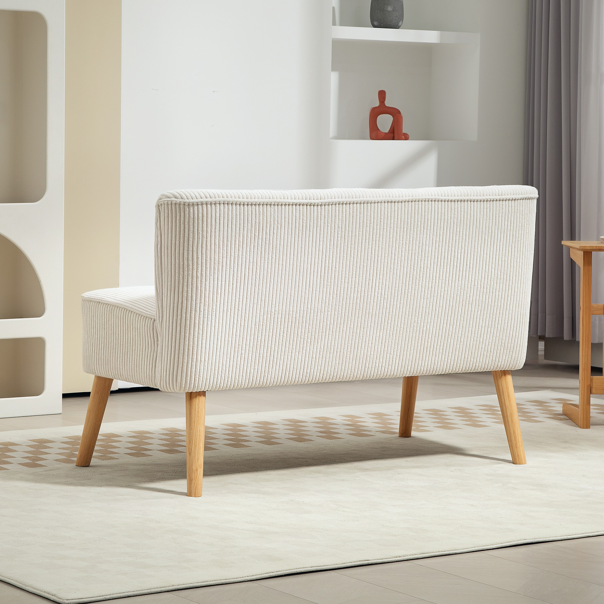 2-kohaline diivan, pehme polsterdus, kergesti hooldatav kate, kuni 150 kg, 117 x 56,5 x 77 cm, kreemvalge